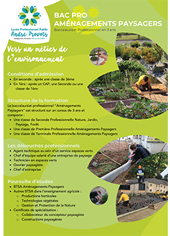 Brochure de présentation de la  formation BAC Aménégements paysagers